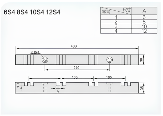 Sứ kẹp thanh cái 10S4